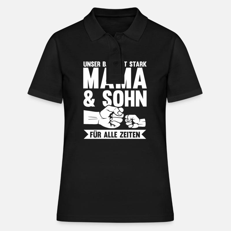 Mutter Muttertag Mama und Sohn - Frauen Polo Shirt - Schwarz