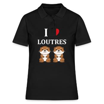 Humour petite loutre - Polo Femme - noir - Devant - Ailine (174cm)