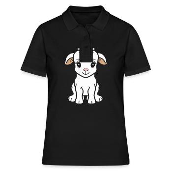 Citation humour petite chèvre - Polo Femme - noir - Devant - Ailine (174cm)
