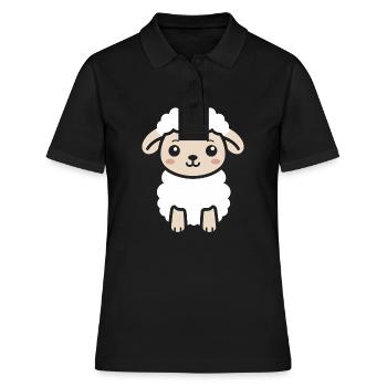 Bébé mouton petit brebis - Polo Femme - noir - Devant - Ailine (174cm)