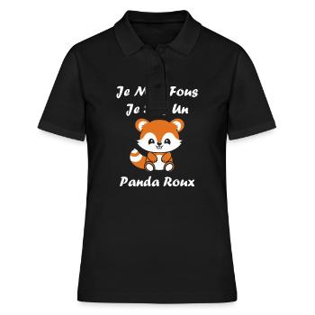Renard amour Petit panda roux - Polo Femme - noir - Devant - Ailine (174cm)