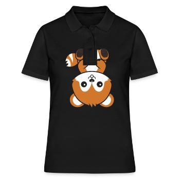 Fox Love Little Red Panda - Women's Polo Shirt - black - Front - Ailine (174cm)