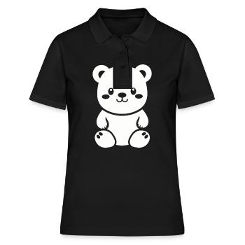 Ours en peluche petit nounours - Polo Femme - noir - Devant - Ailine (174cm)