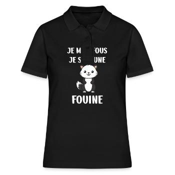 Humour petite fouine - Polo Femme - noir - Devant - Ailine (174cm)