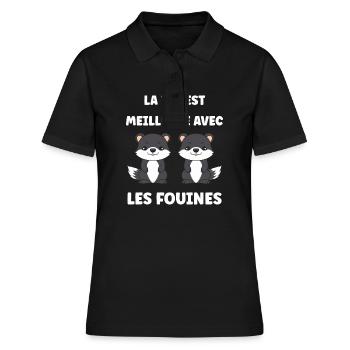 Humour petite fouine - Polo Femme - noir - Devant - Ailine (174cm)