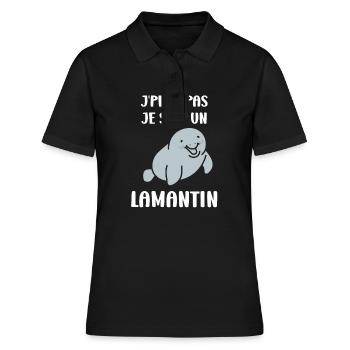 Drôle bébé minimaliste simple petit lamantin - Polo Femme - noir - Devant - Ailine (174cm)