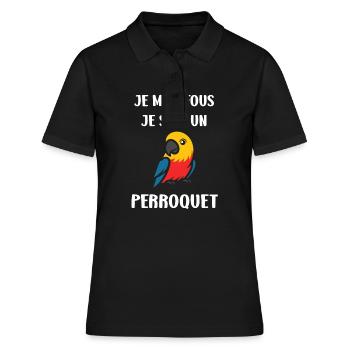 Humour petit perroquet - Polo Femme - noir - Devant - Ailine (174cm)