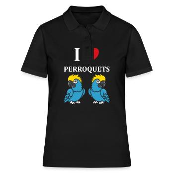Humour petit perroquet - Polo Femme - noir - Devant - Ailine (174cm)