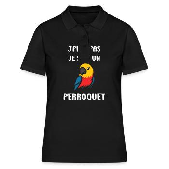 Humour petit perroquet - Polo Femme - noir - Devant - Ailine (174cm)