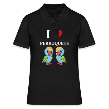 Humour petit perroquet - Polo Femme - noir - Devant - Ailine (174cm)