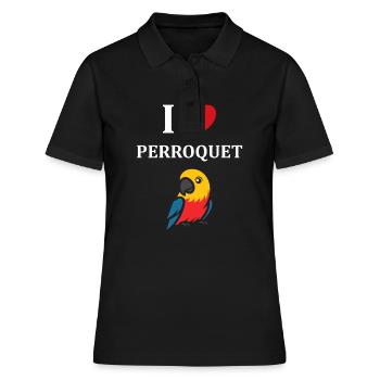 Humour petit perroquet - Polo Femme - noir - Devant - Ailine (174cm)