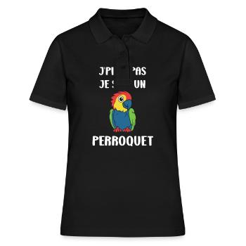 Humour petit perroquet - Polo Femme - noir - Devant - Ailine (174cm)