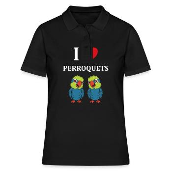 Humour petit perroquet - Polo Femme - noir - Devant - Ailine (174cm)