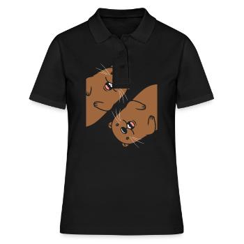 Humour petit castor - Polo Femme - noir - Devant - Ailine (174cm)