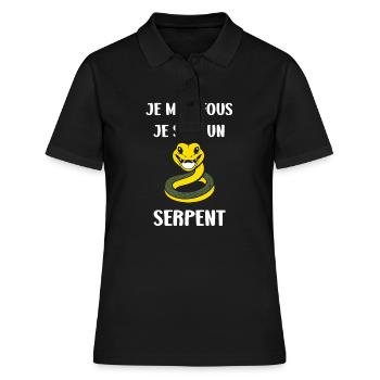 Humour petit serpent - Polo Femme - noir - Devant - Ailine (174cm)