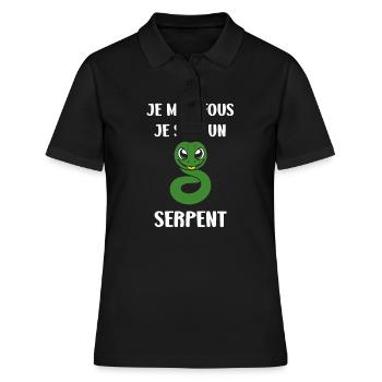 Humour petit serpent - Polo Femme - noir - Devant - Ailine (174cm)