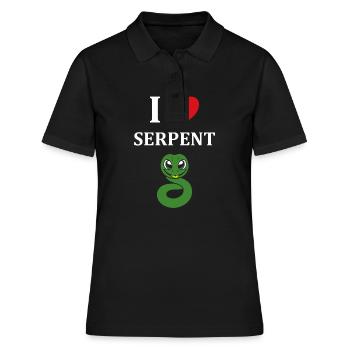 Humour petit serpent - Polo Femme - noir - Devant - Ailine (174cm)