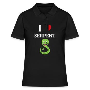 Humour petit serpent - Polo Femme - noir - Devant - Ailine (174cm)