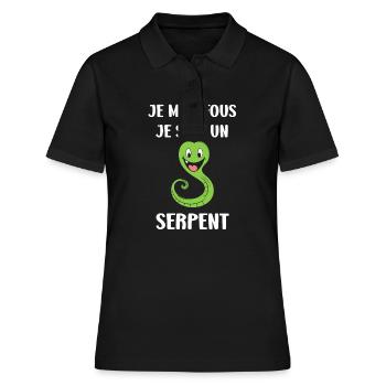 Humour petit serpent - Polo Femme - noir - Devant - Ailine (174cm)