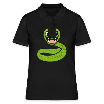 Humour petit serpent - Polo Femme - noir - Devant - Ailine (174cm)