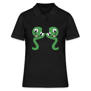 Humour petit serpent - Polo Femme - noir - Devant - Ailine (174cm)