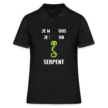 Humour petit serpent - Polo Femme - noir - Devant - Ailine (174cm)