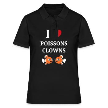 Humour petit poisson clown - Polo Femme - noir - Devant - Ailine (174cm)