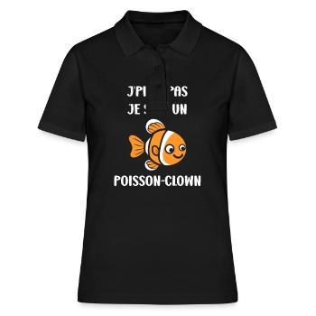 Humour petit poisson clown - Polo Femme - noir - Devant - Ailine (174cm)