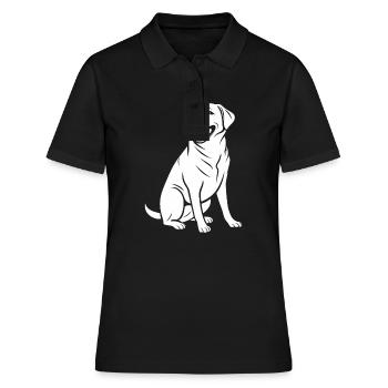 Petit chien humour labrador - Polo Femme - noir - Devant - Ailine (174cm)