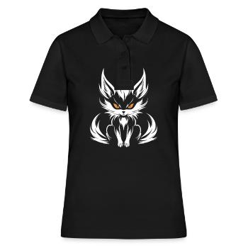 Kitsune Japanese Little Fox Humor - Women's Polo Shirt - black - Front - Ailine (174cm)