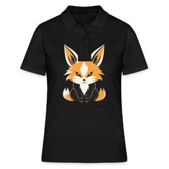 Kitsune Japanese Little Fox Humor - Women's Polo Shirt - black - Front - Ailine (174cm)
