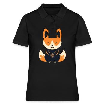 Kitsune Japanese Little Fox Humor - Women's Polo Shirt - black - Front - Ailine (174cm)