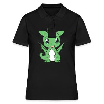 Baby Dragon - Women's Polo Shirt - black - Front - Ailine (174cm)