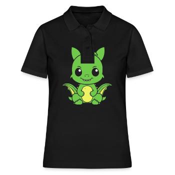 Baby Dragon - Women's Polo Shirt - black - Front - Ailine (174cm)