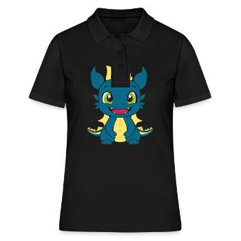 Baby Dragon - Women's Polo Shirt - black - Front - Ailine (174cm)