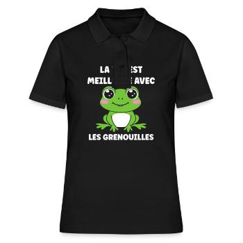 Petite grenouille - Polo Femme - noir - Devant - Ailine (174cm)