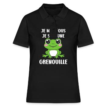 Petite grenouille - Polo Femme - noir - Devant - Ailine (174cm)