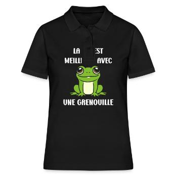 Petite grenouille - Polo Femme - noir - Devant - Ailine (174cm)