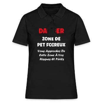 Danger zone de prout - Polo Femme - noir - Devant - Ailine (174cm)