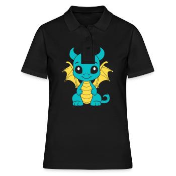 Baby Dragon - Women's Polo Shirt - black - Front - Ailine (174cm)
