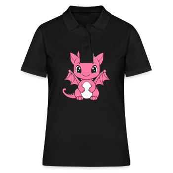 Baby Dragon - Women's Polo Shirt - black - Front - Ailine (174cm)