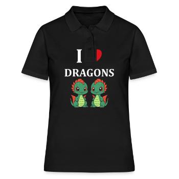 Bébé dragon - Polo Femme - noir - Devant - Ailine (174cm)