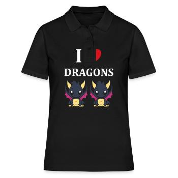 Bébé dragon - Polo Femme - noir - Devant - Ailine (174cm)