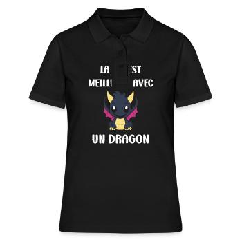Bébé dragon - Polo Femme - noir - Devant - Ailine (174cm)