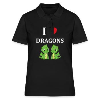 Bébé dragon - Polo Femme - noir - Devant - Ailine (174cm)