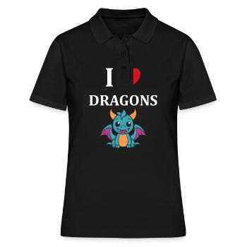 Bébé dragon - Polo Femme - noir - Devant - Ailine (174cm)