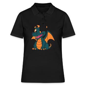 Baby Dragon - Women's Polo Shirt - black - Front - Ailine (174cm)