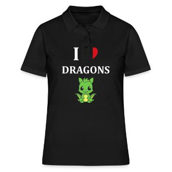 Bébé dragon - Polo Femme - noir - Devant - Ailine (174cm)
