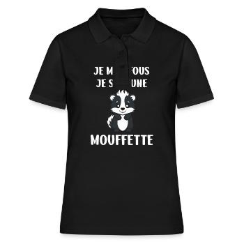 Humour Mouffette - Polo Femme - noir - Devant - Ailine (174cm)