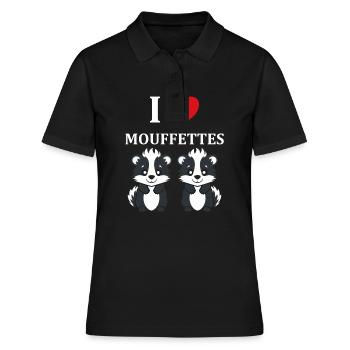 Humour Mouffette - Polo Femme - noir - Devant - Ailine (174cm)